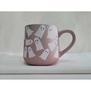 EUC Primo Design Ombre Pink Halloween Ghost Coffee Tea Cup Mug